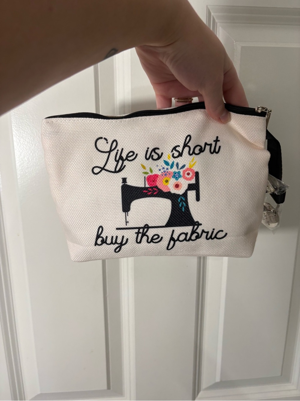 Canvas Life is Short Buy the Fabric bag with Special Keychain